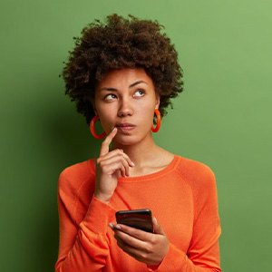 Lady thinks something over
