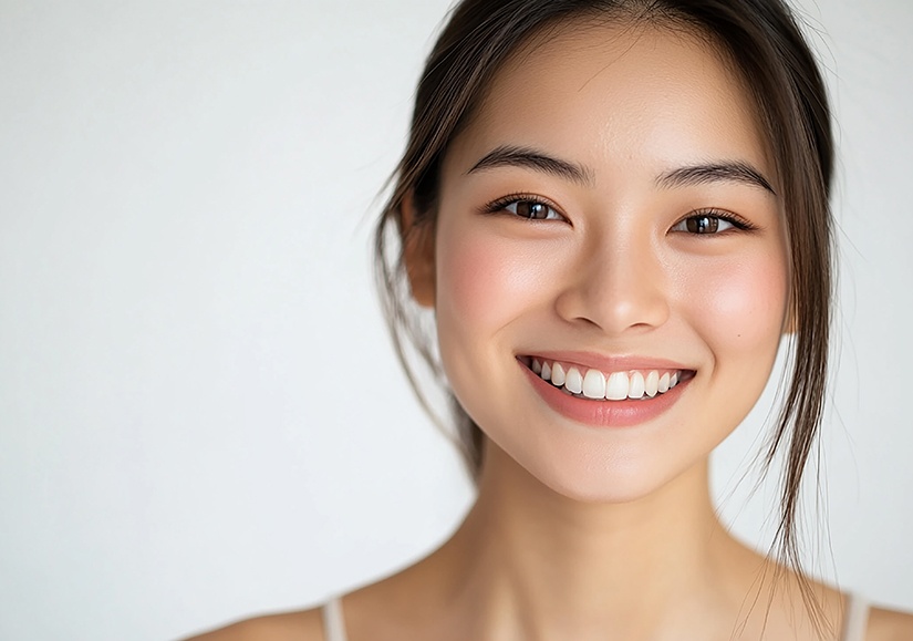 Portrait of beautiful woman with perfect teeth