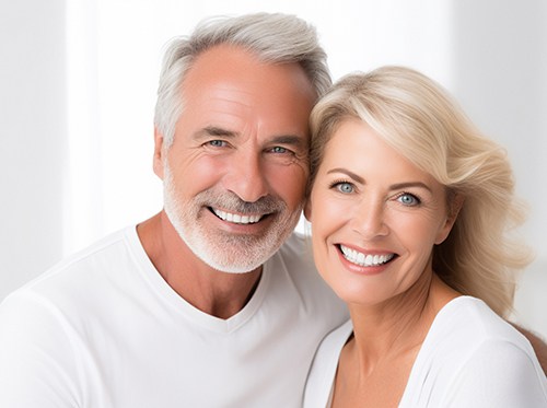 Mature couple with beautiful teeth